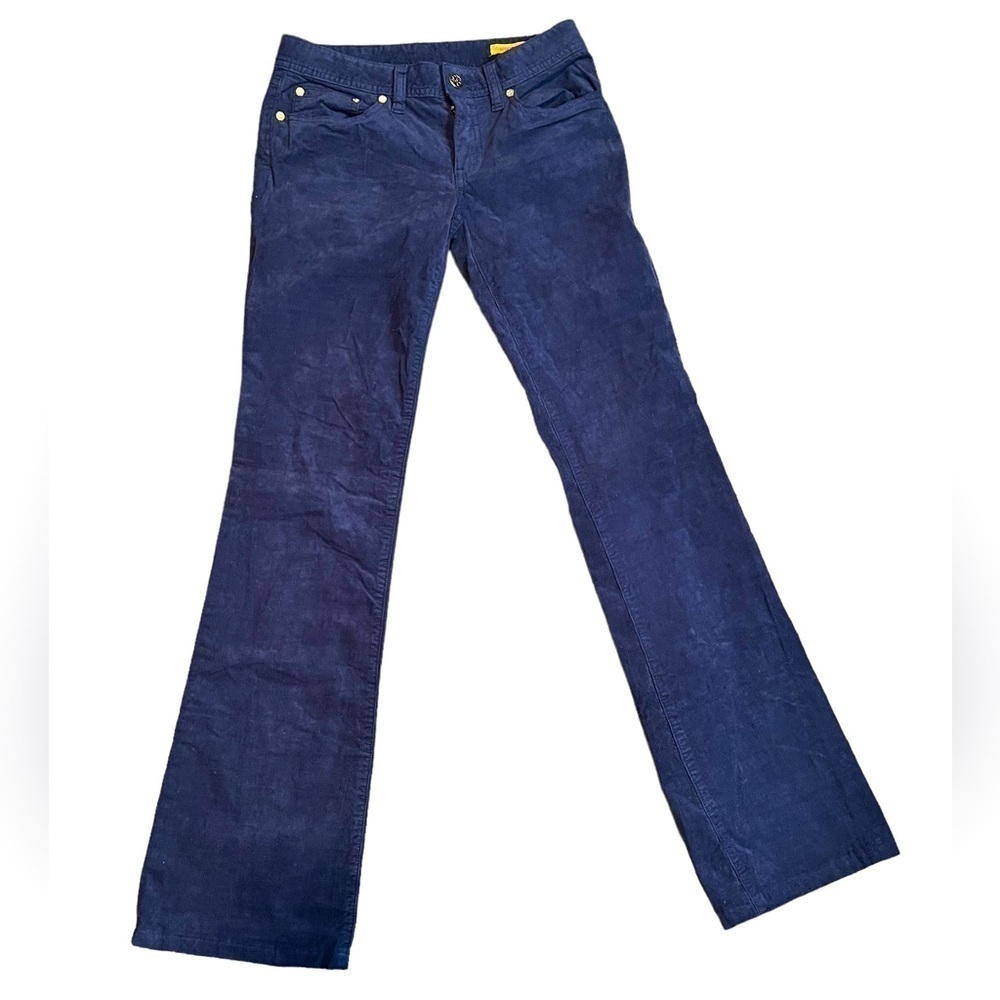 Tory Burch Classic Tory Corduroy Pants Size 24 Blue
